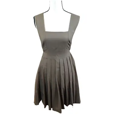 Morgane Le Fay Sleeveless Square Neck Pleated Tie-back Dress In Green Women's S • $89.99