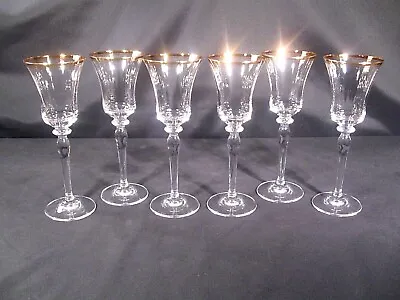 Mikasa Jamestown Gold Trim Wine Glasses Set Of 6 • $170