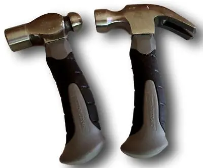 Set Of 2  8 Oz. Stubby Claw And Ball Pein Small Hammer  Fiberglass Handle • $17.50