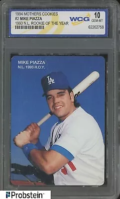 1994 Mothers Cookies 1993 NL ROY #2 Mike Piazza Dodgers WCG 10 GEM MINT • $0.99