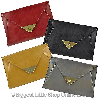 £22.99 • Buy NEW Ladies Classic PU Envelope CLUTCH HANDBAG By Leko London Versatile Stylish