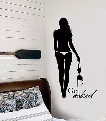 Vinyl Wall Decal Hot Sexy Get Naked Girl Woman In Underwear Stickers (3061ig) • $29.99