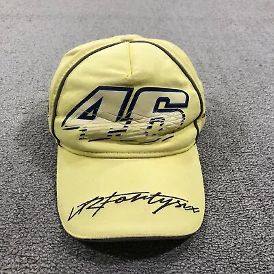 Valentino Rossi VR46 Racing Hat Mens Yellow OSFM Hook And Loop Big Logo • $24.95