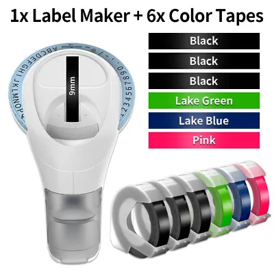 Dymo Embossing Label Maker With 6 Color Label Tapes 3/8  Dymo Omega Xpress Maker • $18.31
