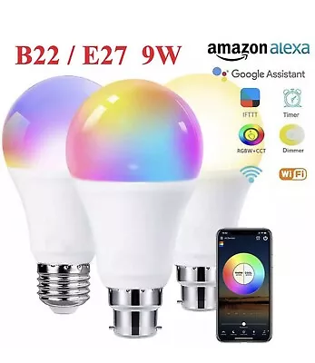 $26 • Buy  B22 WiFi Smart LED Light Bulb Globe For Alexa Google Home RGB Color Lamp AU