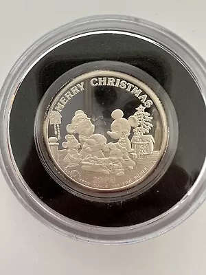 Mickey’s Holiday Treasures 1 Troy Ounce Silver Round Art Bar Free Shipping • $69.99