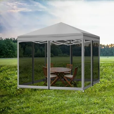 $170.60 • Buy Gazebo 3x3m Pop Up Marquee Outdoor Mesh Side Wall Canopy Wedding Steel Tent Grey