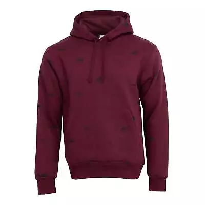 Nike Mens Allover Print Pullover Hooded Sweatshirt Maroon Large • $37.50