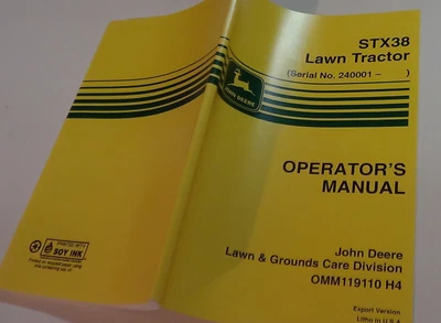 $10 • Buy John Deere STX38 Lawn Tractor Operators Manual.
