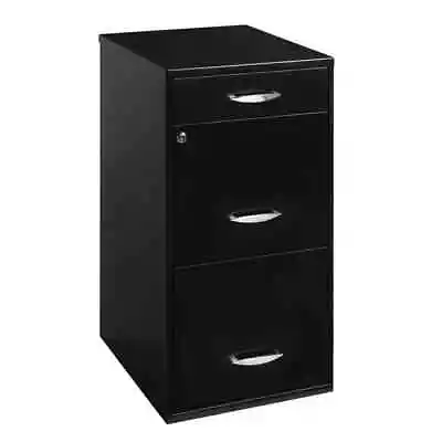 $77.98 • Buy Filing Cabinet 3 Drawer Steel File Cabinet W/ Lock For Home Office Durable Black