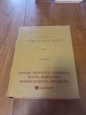 Martindale-Hubbell Law Directory Volume 6: Kansas Kentucky Louisiana Maine... • $18.99