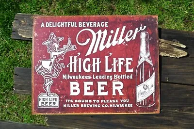 Miller Brewing Company Tin Metal Sign - Milwaukee - High Life - Beer - Retro • $19.97