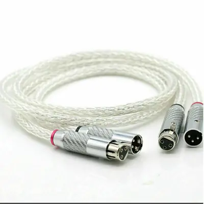 8AG Silver Plated Interconnect Audio Cable HIFI Balanced XLR Cable • £39.79