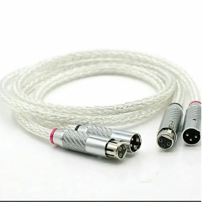 Preffair 8AG Silver Plated Interconnect Audio Cable HIFI Balanced XLR Cable • £39.79