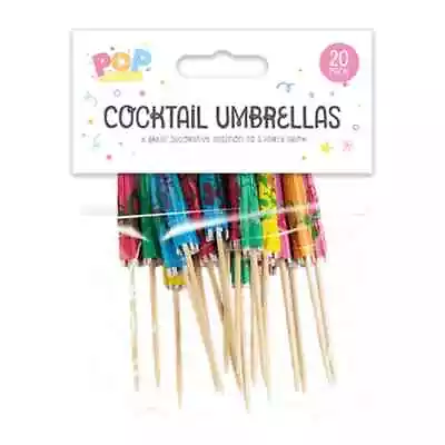 20 Cocktail Mocktail Drink Umbrellas Hawaiian Tropical Holiday Beach Party Props • £3.10