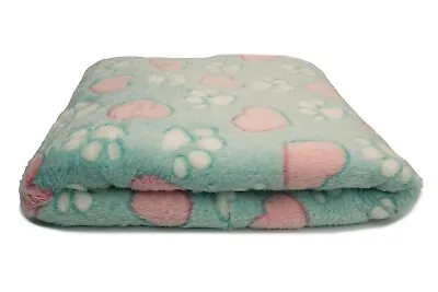 Minkee Plush Double-sided Printed Soft Fabric Dog Paws Green 50 X 160 Cm • £4.77