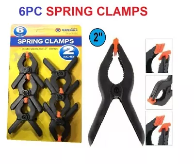 6 Packs Heavy Duty Strong Spring Clamp Jaw Tarpaulin Clip Pegs 2  61006c • £2.99