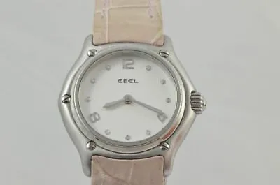 Ebel 1911 Women's Watch Steel With Leather Band 9090211 Nice Condition RAR 28MM • £606.33