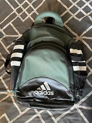 Adidas Stadium Backpack Hydroshield Shoe Ball Storage  Green Black Bag Soccer • $34.99