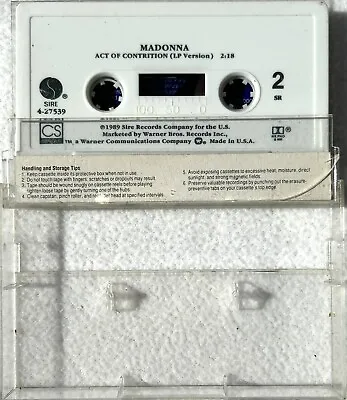 Madonna - Like A Prayer & Act Of Contrition - Cassette Tape Single - NO CASE • $8.40