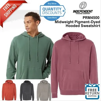 Independent Trading Heavyweight Pigment Dyed Hooded Sweatshirt PRM4500 Up To 3XL • $33.49
