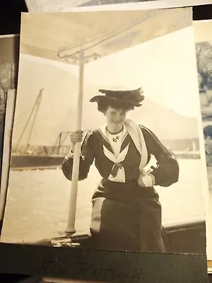 Xm45 Vintage Photograph Photo Women Edwardian On Boat  • £2.35