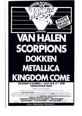 Van Halen Scorpions Metallica 8.5x11 Glossy Photo Poster Repro • $5.95