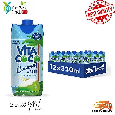 Vita Coco Pure Coconut Water 12X330Ml Naturally Hydrating Free UK • £19.99