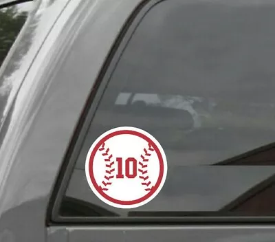 Custom Circle Baseball Vinyl Sticker With Your Number • $3.50