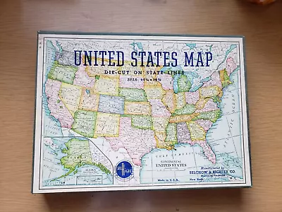 Vintage United States Map Puzzles Selchow & Righter No 519 Die Cut Pre 1959 NICE • $22