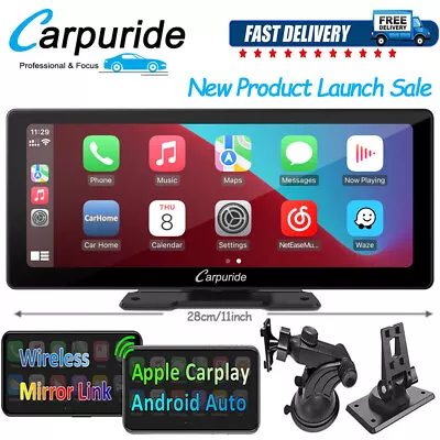 Carpuride 10.3Inch Smart Portable Car Stereo Wireless Apple Carplay Android Auto • $379.49