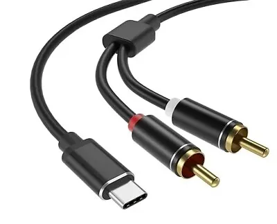 USB C To 2 Male RCA Audio Stereo Cable 3 Feet USB Type C To 2-Male RCA Adapter • $14.44