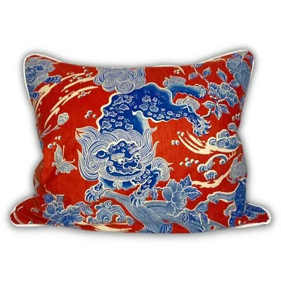 Brunschwig & Fils Shishi Poppy Cushion With Piping. 100% Cotton. 67cm X 47cm • $300