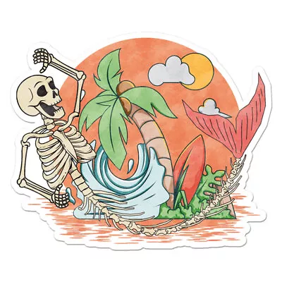 Mermaid Skeleton Vinyl Decal Sticker Indoor Outdoor 3 Sizes #11877 • $5.95