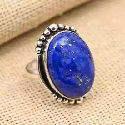 Lapis Lazuli Ring Solid 925 Silver Handmade Birthday Gift Ring All Size AP474 • $12.88