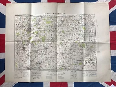 Vintage WW2 Kettering And Huntington 1940 Linen Backed OS Sheet 74 • £9.99