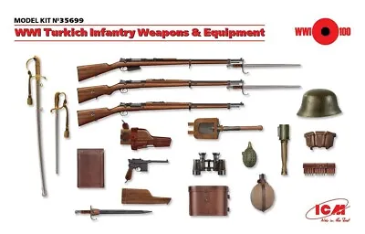 ICM 1:35 WWI Turkish Infantry Weapons & Equipment Plastic Model Kit 35699 • $12.99