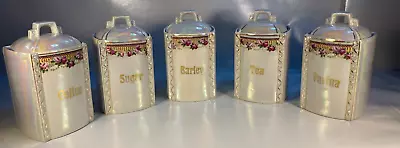 Mepoco Ware  Lusterware  Made In Germany: Lot Of 5 Kitchen Canisters • $99.99