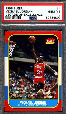 '96 Fleer  Mj Decade Of Excell. #4 Psa 10 Sharp Corners Centered To The Max!! • $159.99