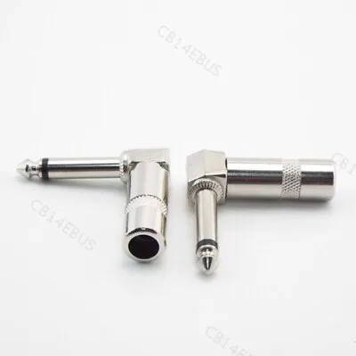 1/4 Inch 6.35mm 6.5mm Jack Right Angle Male Mono Plug Connector Audio B14 • $1.90