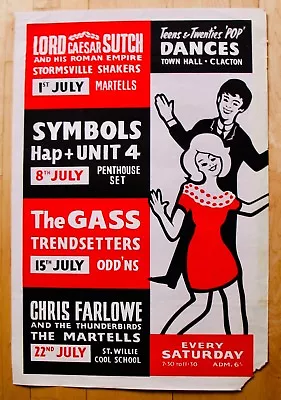 $3500 • Buy TOWN HALL CLACTON-Rare 60's Concert Poster-LORD SUTCH W/BLACKMORE-CHRIS FARLOWE