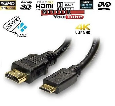 Mini HDMI Type C To HDMI A Cable Lead V1.4 High Speed With Ethernet • $11.21