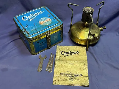 Vintage Optimus 45 Roarer Burner Kerosene Camp Backpacking Stove Sweden W/ Box • $150