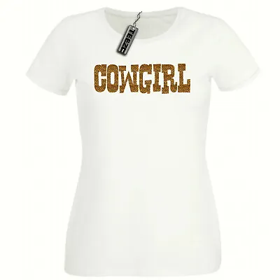 Cowgirl T Shirt Ladies Fitted T Shirt Leopard Print Slogan Womens T Shirt • £9.50