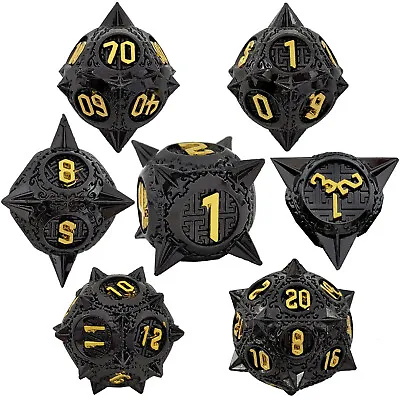 7Pcs Polyhedral Metal Dice Set For TRPG MTG Dungeons & Dragons DND Roleplaying  • $18.39