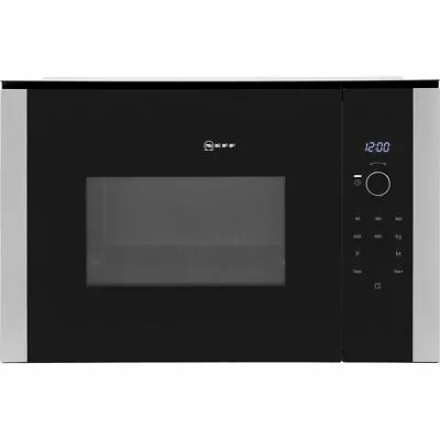 NEFF HLAWD53N0B 900 Watt 25 Litres Built In Microwave Black / Stainless Steel • £523