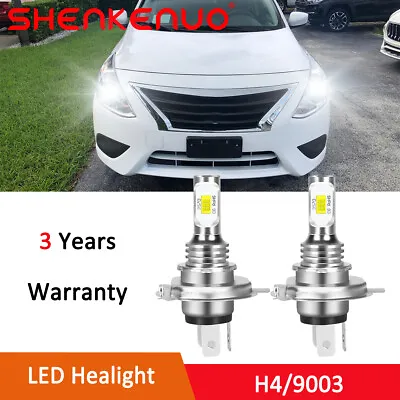 For Nissan Versa 2007-2019 H4 9003 6000K 2X LED Headlight High Low Beam Bulb Kit • $13.88