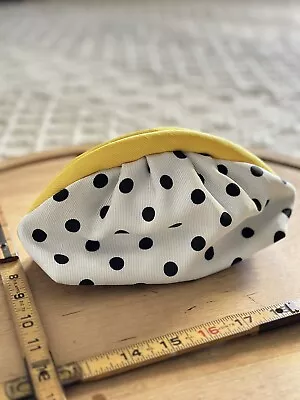 Vintage Carolina Herrera Eyeglass Case Bag Pencil Makeup Black & White Polkadot • $45