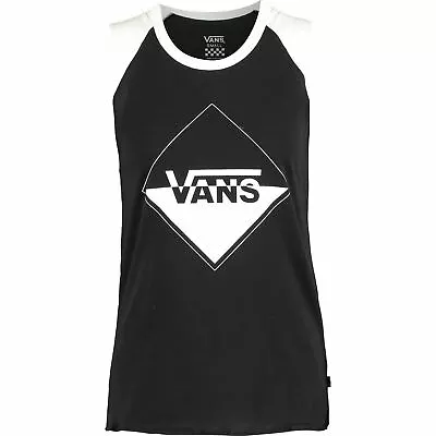 VANS Black-White Shiner Women's Girls' Tank Top Size XS /size S • £34.03