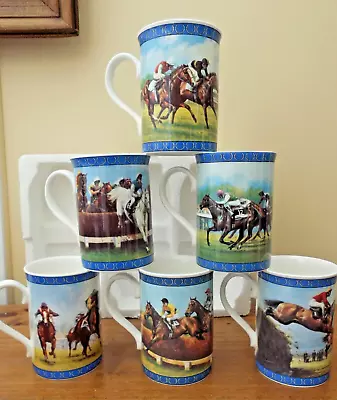 Set Of 6 Danbury Mint Horse Racing Legend Mugs By Graham Isom • £15